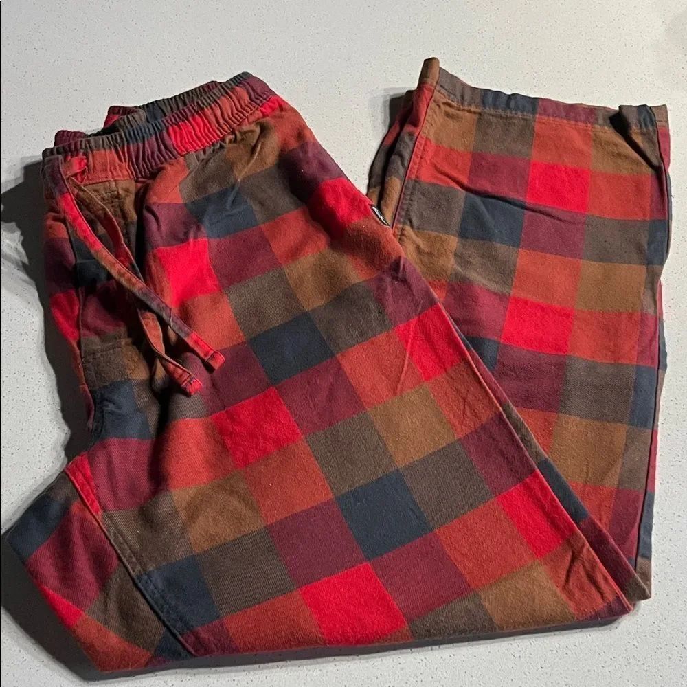 Eddie Bauer Red and Brown Plaid Sleepwear Lounge Pants Size L-XL